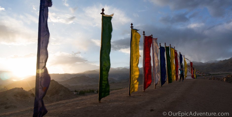 The sound of prayer flags in the wind